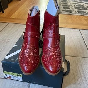 Zara red boots